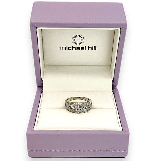 NZGD | 10ct W/Gold Michael Hill Ring Valuation $2,300-Celestial Rows Diamond Band