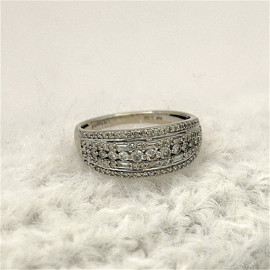 NZGD | 10ct W/Gold Michael Hill Ring Valuation $2,300-Celestial Rows Diamond Band