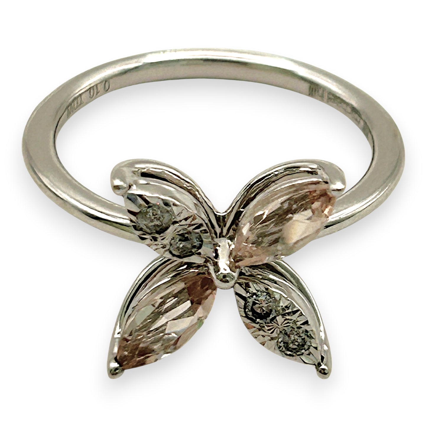 NZGD | 10ct Whtie Gold MICHAEL HILL Whispering Petal Diamond Ring Size O
