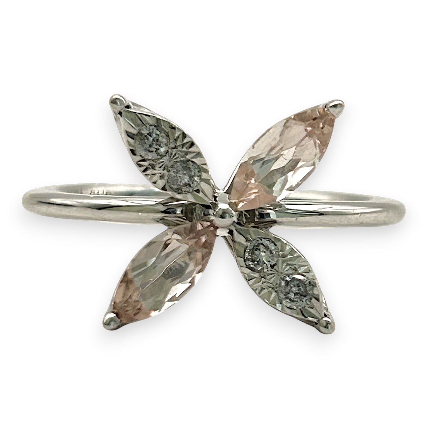 NZGD | 10ct Whtie Gold MICHAEL HILL Whispering Petal Diamond Ring Size O