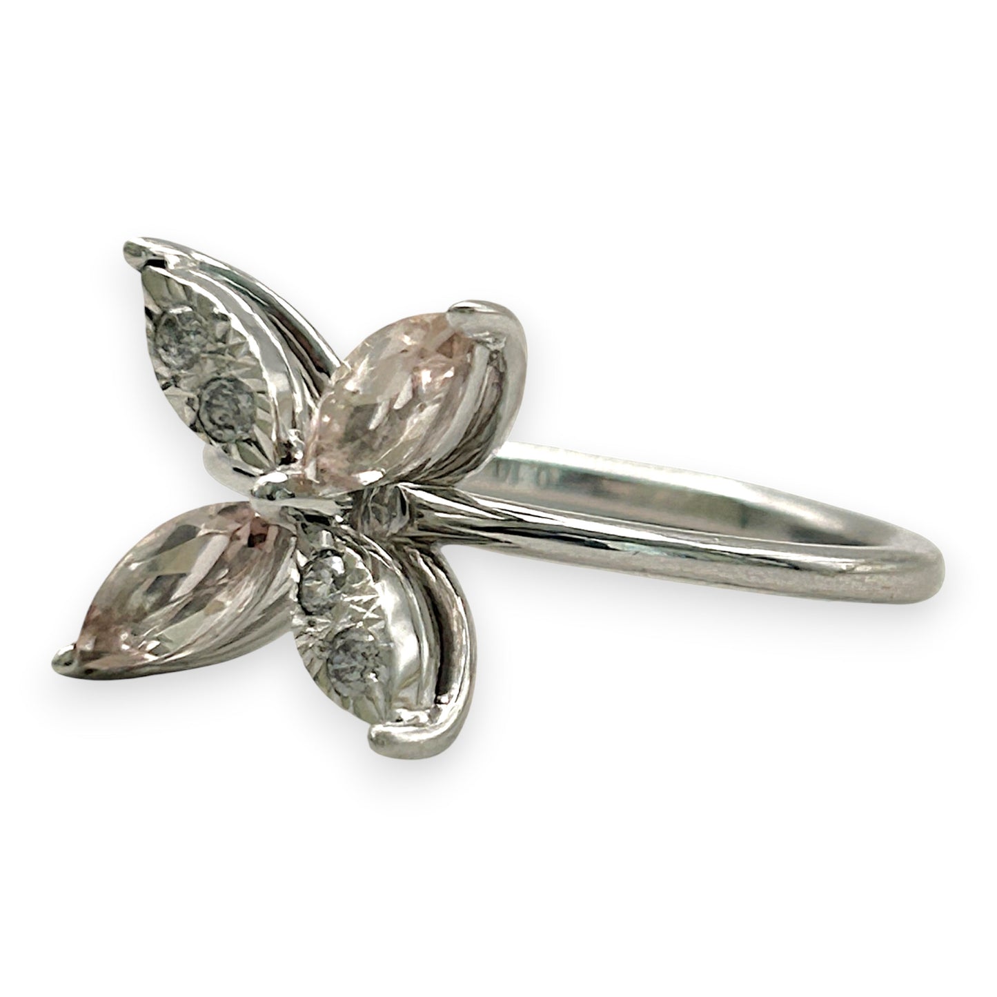 NZGD | 10ct Whtie Gold MICHAEL HILL Whispering Petal Diamond Ring Size O