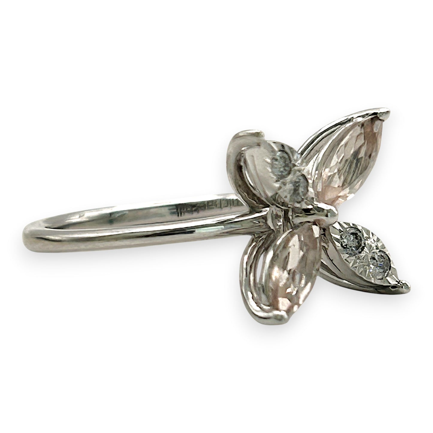 NZGD | 10ct Whtie Gold MICHAEL HILL Whispering Petal Diamond Ring Size O