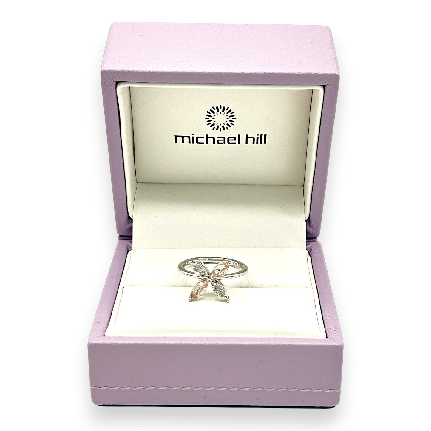 NZGD | 10ct Whtie Gold MICHAEL HILL Whispering Petal Diamond Ring Size O