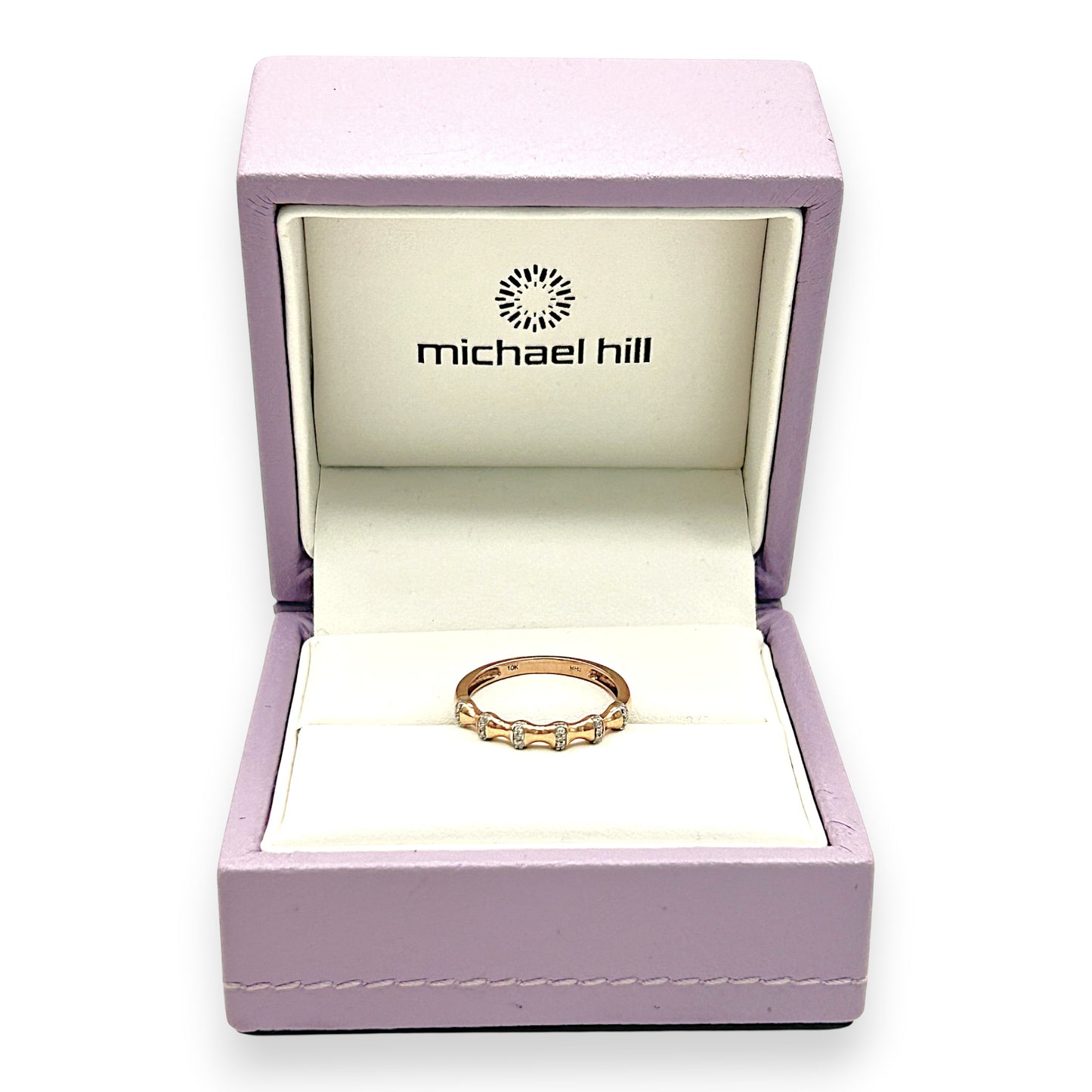 NZGD | 10ct Rose Gold MICHAEL HILL Rosewave Diamond Band Size O