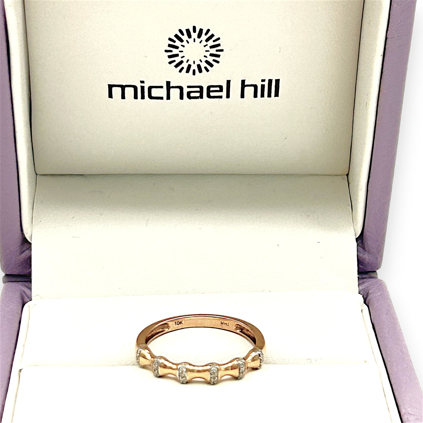 NZGD | 10ct Rose Gold MICHAEL HILL Rosewave Diamond Band Size O