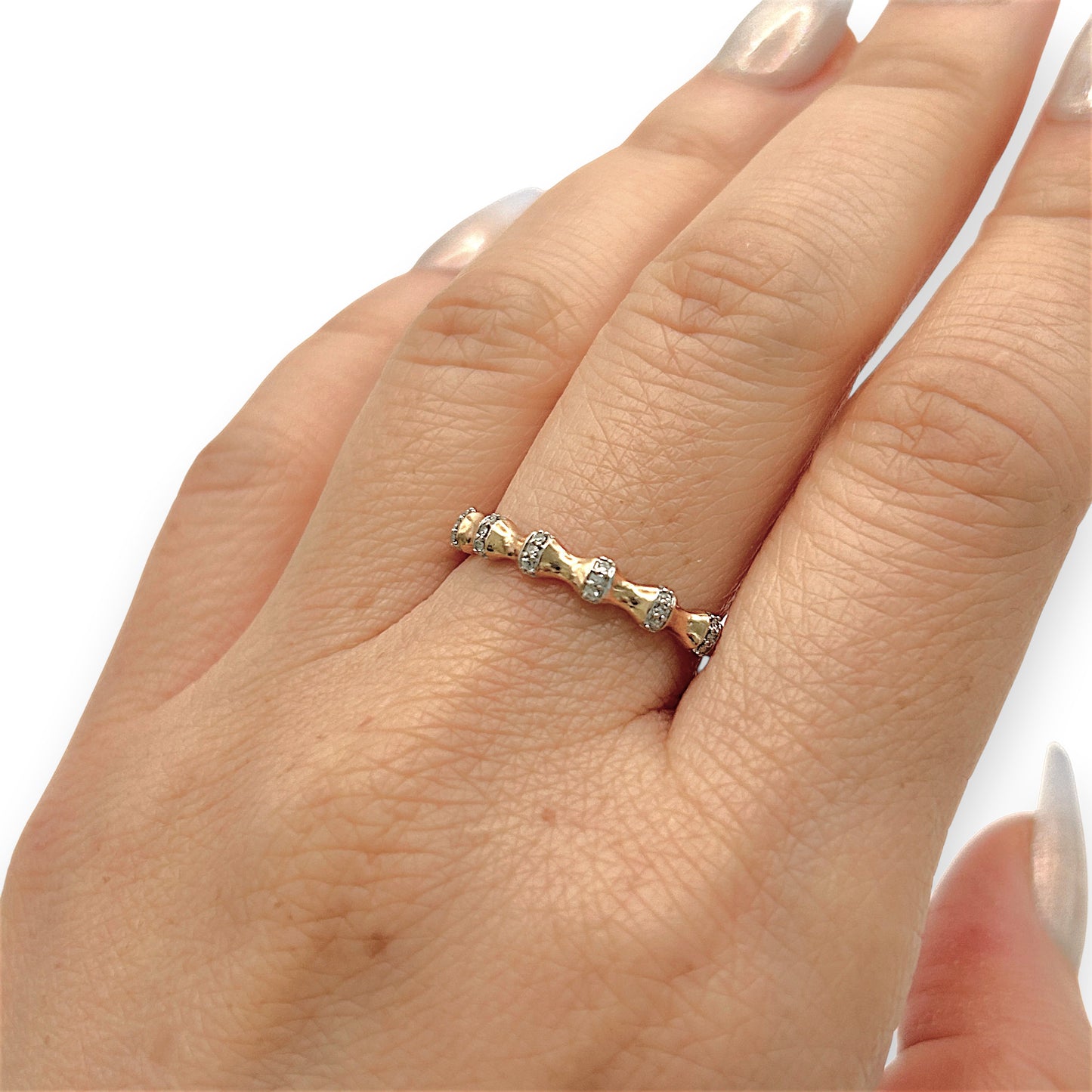 NZGD | 10ct Rose Gold MICHAEL HILL Rosewave Diamond Band Size O