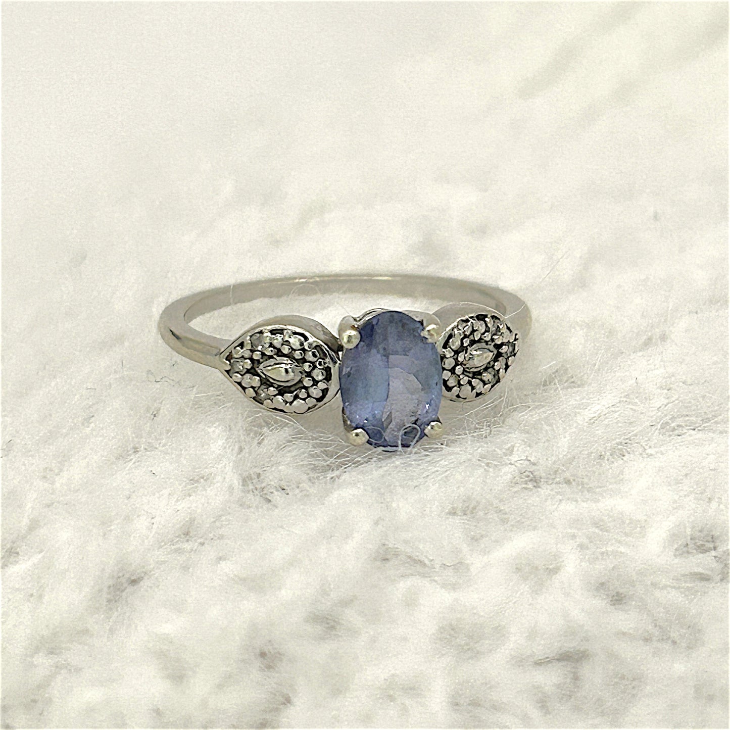 NZGD | 10ct Gold Frosted Indigo Elegance Ring Size N