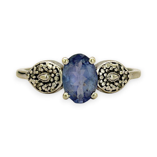 NZGD | 10ct Gold Frosted Indigo Elegance Ring Size N