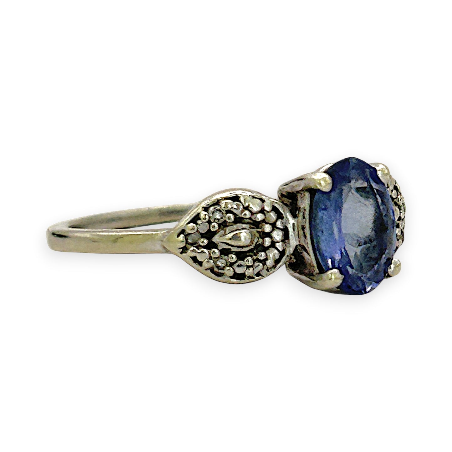 NZGD | 10ct Gold Frosted Indigo Elegance Ring Size N