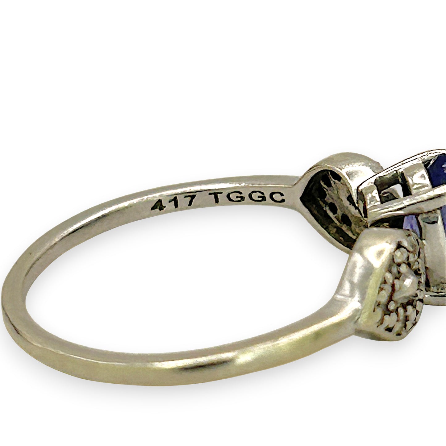 NZGD | 10ct Gold Frosted Indigo Elegance Ring Size N