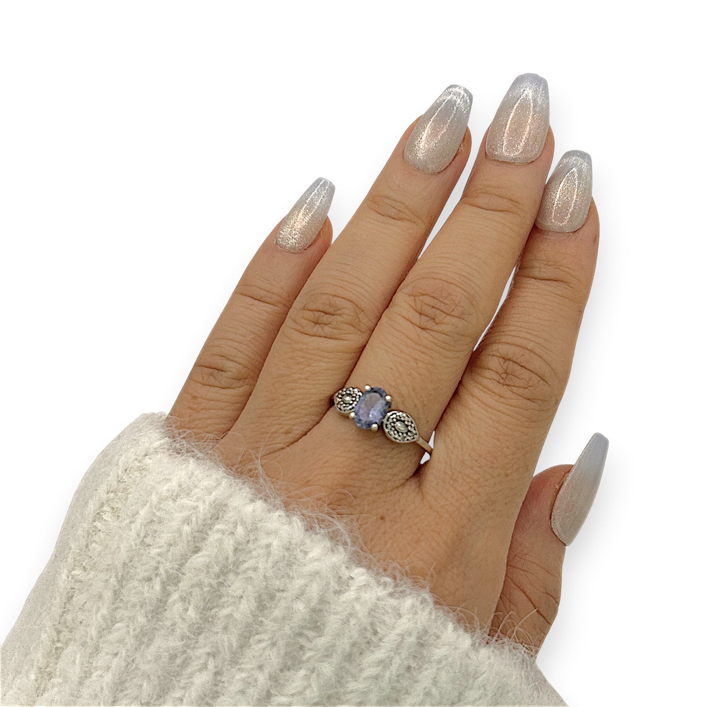 NZGD | 10ct Gold Frosted Indigo Elegance Ring Size N