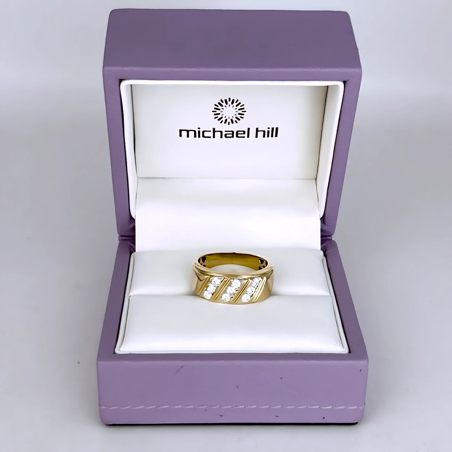 GOLD DEAL | 10kt Gold Refurbished Michael Hill Diamond Groove Ring Size S