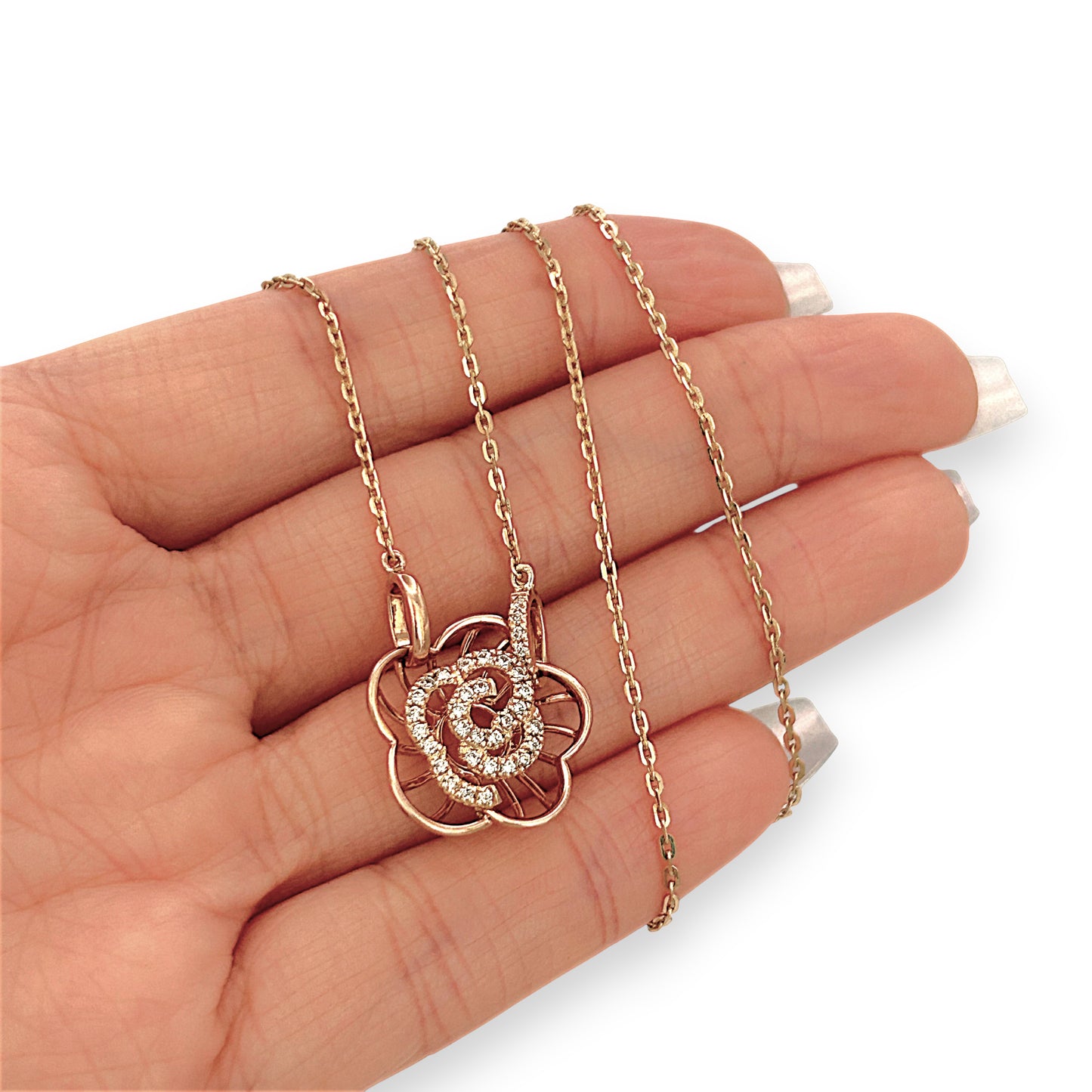 NZGD | 14ct Gold Roselight Bloom Necklace 40cm