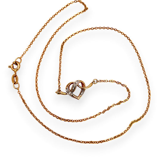 NZGD | 14ct Gold Eternal Heart Diamond Necklace 41cm