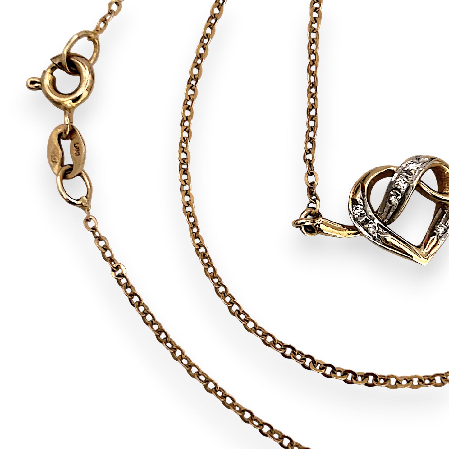 NZGD | 14ct Gold Eternal Heart Diamond Necklace 41cm