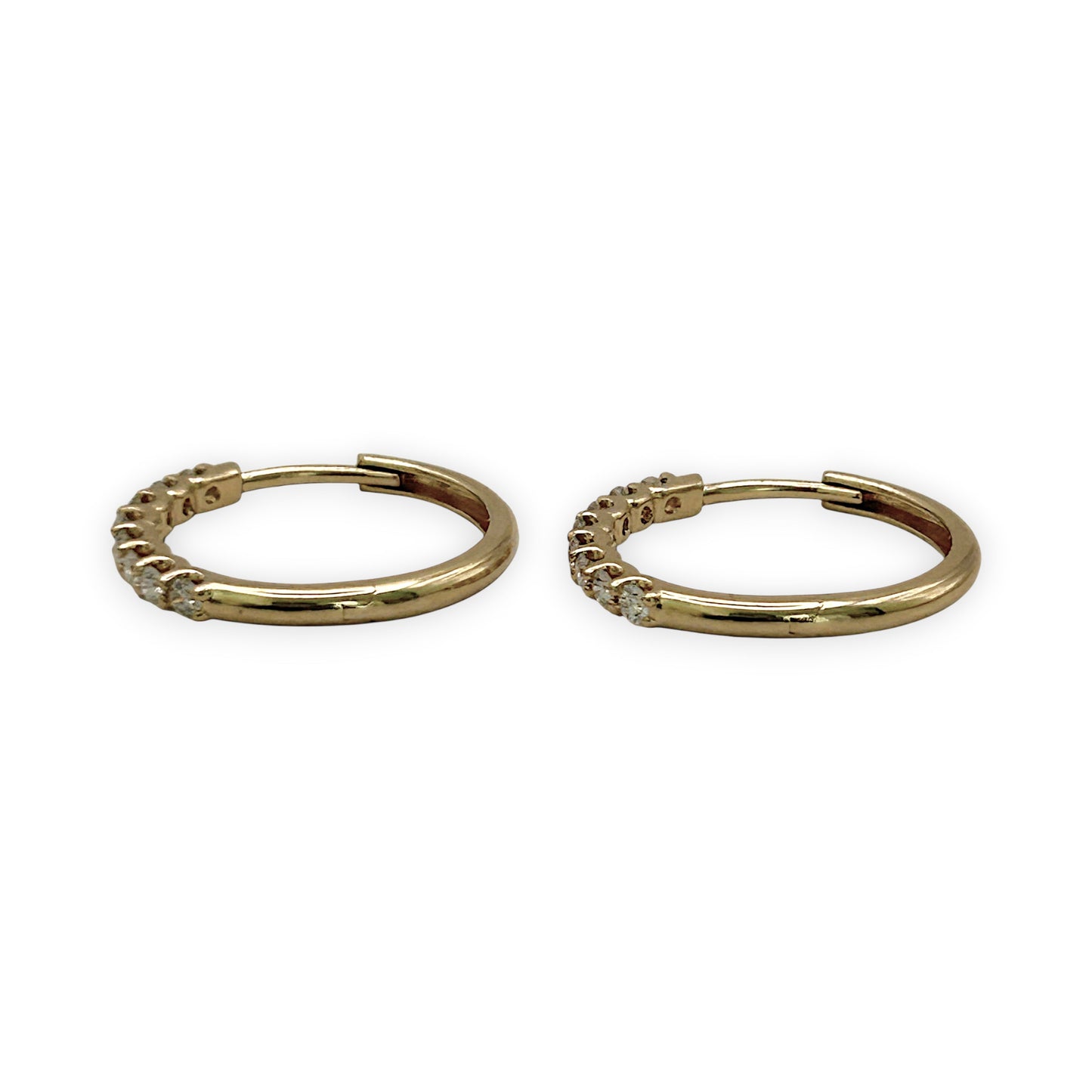 NZGD | 14ct Gold Aurelia Diamond 0.25ct Huggies 17.6mm
