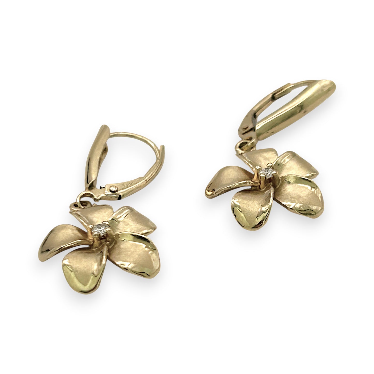 NZGD | 14ct Gold Auric Petal Dangle Earrings