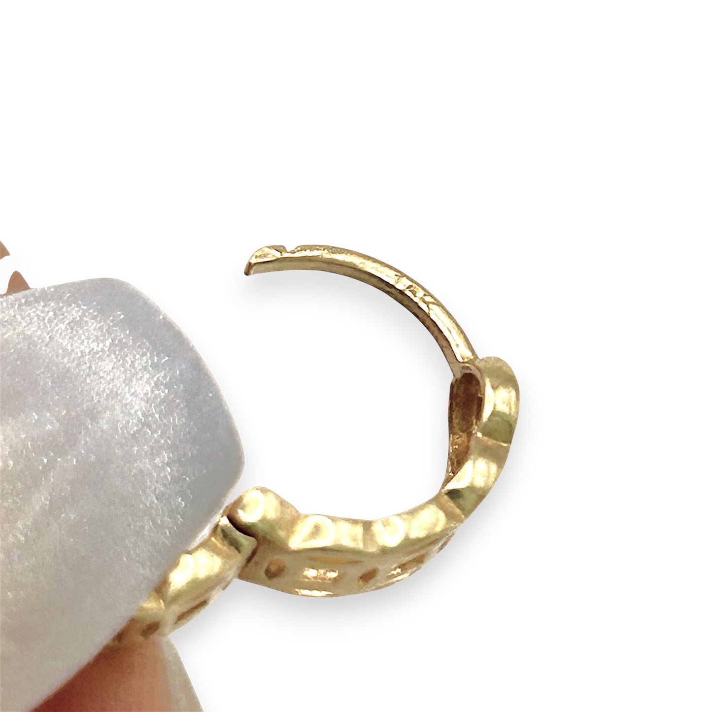 NZGD | 18ct Gold Golen  Mosaic Huggie Earrings 12.3mm