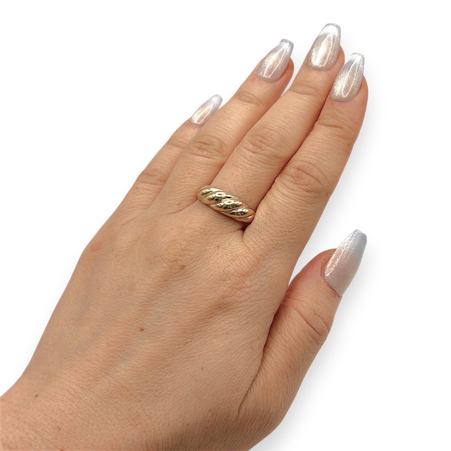 NZGD | 14ct Gold Aurelia Twist Band Ring Size S