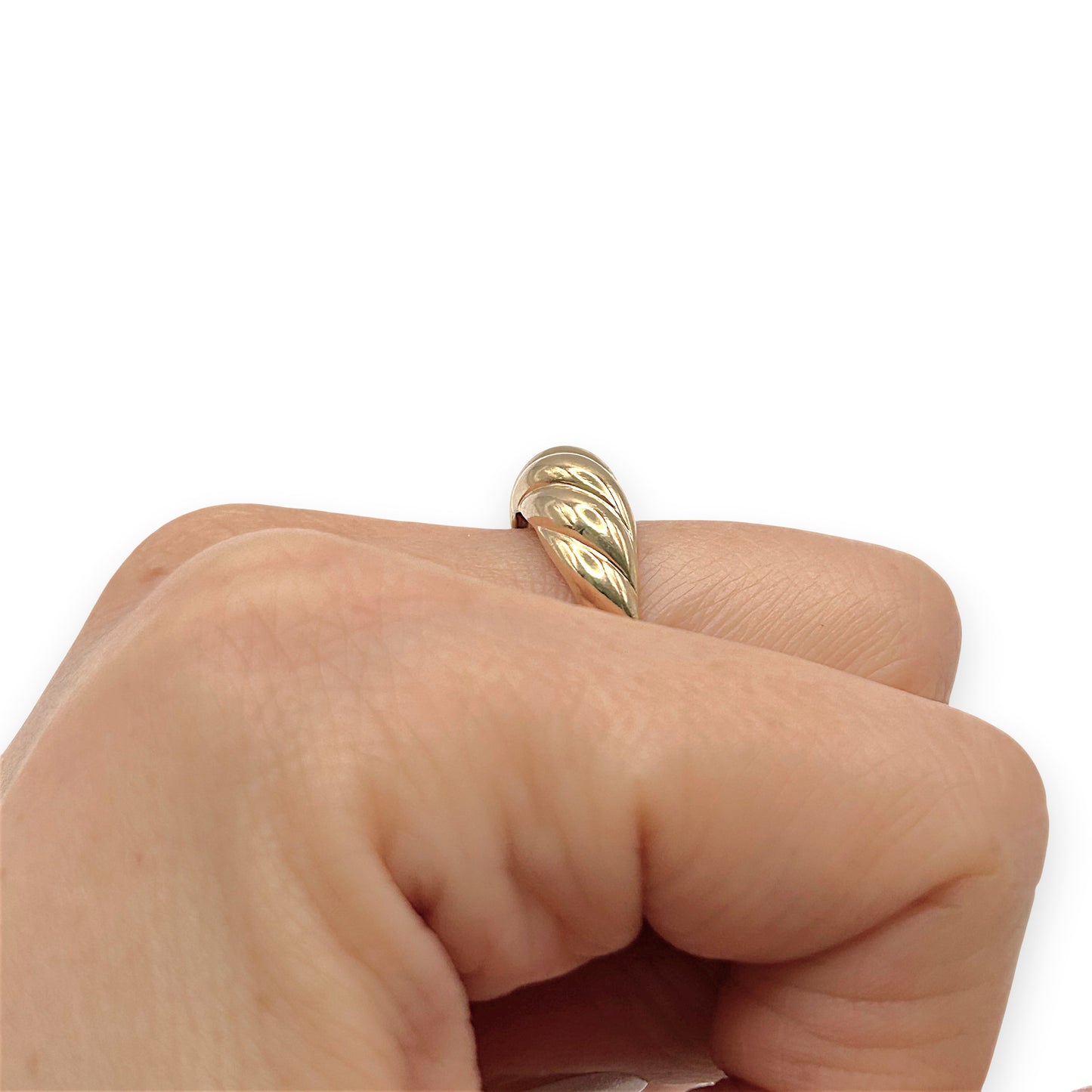 NZGD | 14ct Gold Aurelia Twist Band Ring Size S