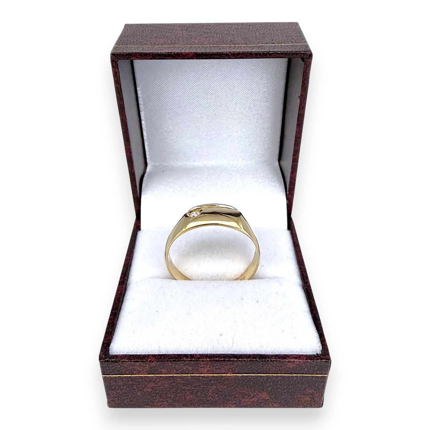 NZGD | 14ct Gold Golden Solitude CZ Band Ring Size U 1/2