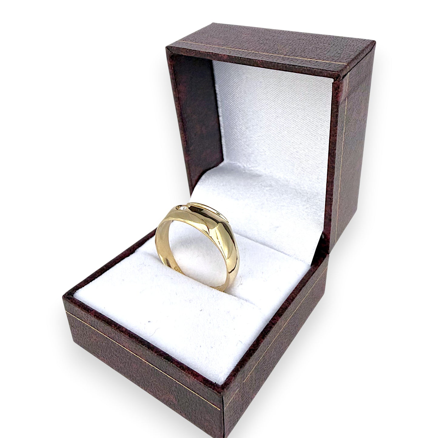 NZGD | 14ct Gold Golden Solitude CZ Band Ring Size U 1/2