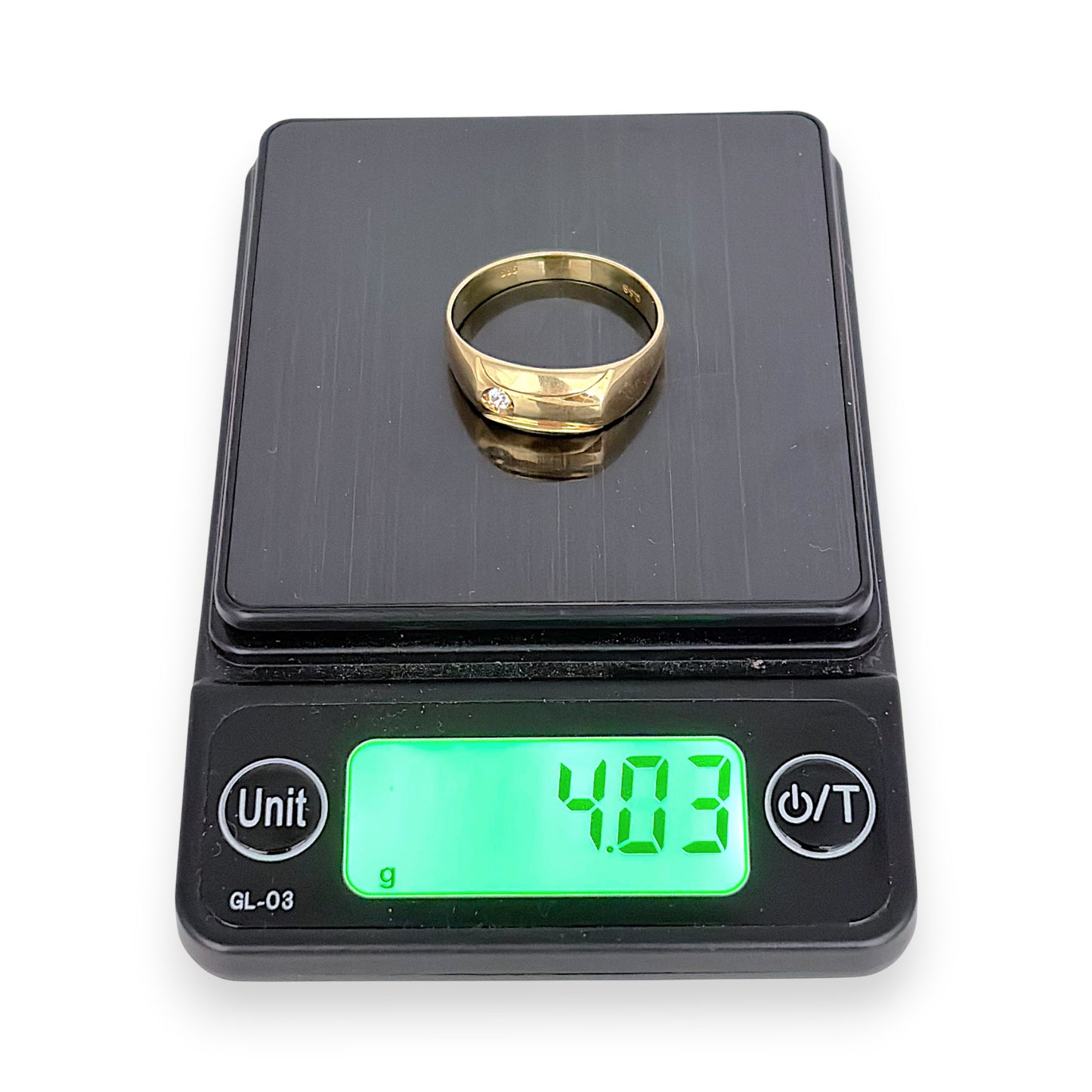 NZGD | 14ct Gold Golden Solitude CZ Band Ring Size U 1/2