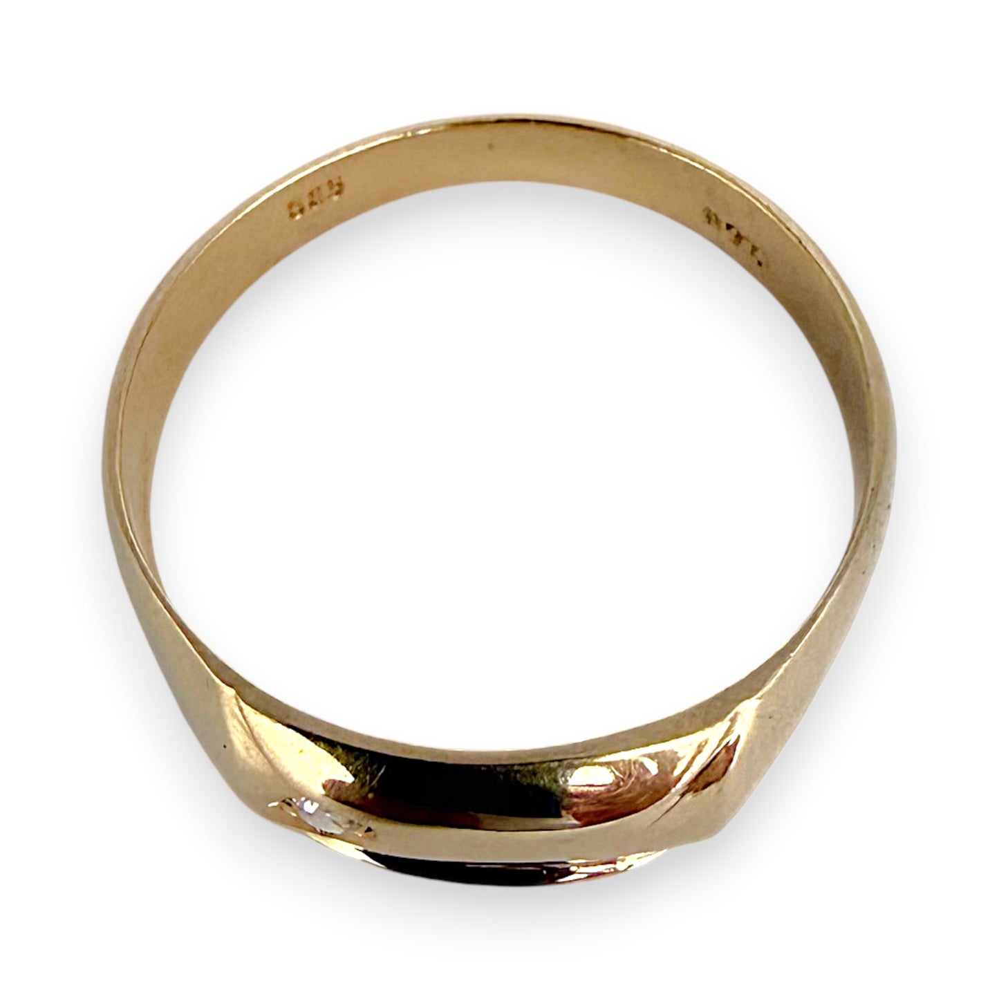 NZGD | 14ct Gold Golden Solitude CZ Band Ring Size U 1/2