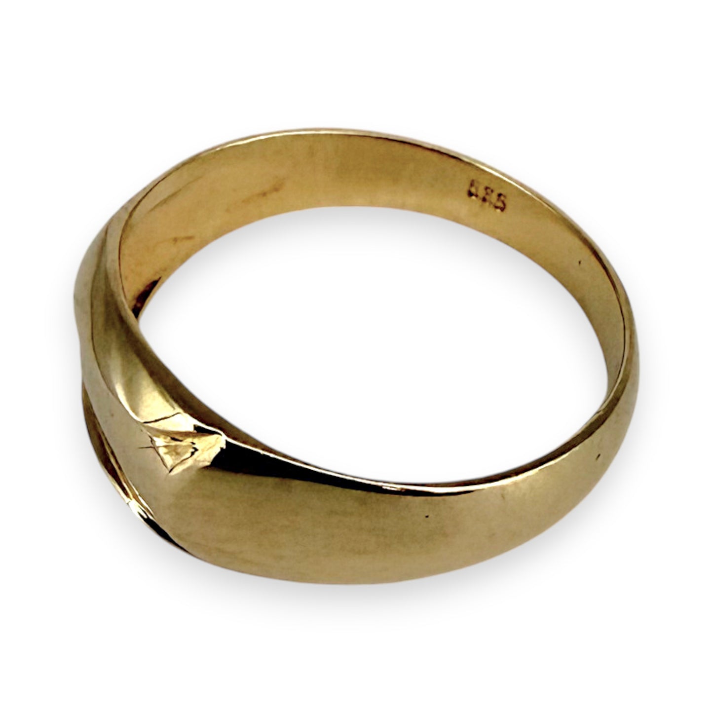 NZGD | 14ct Gold Golden Solitude CZ Band Ring Size U 1/2