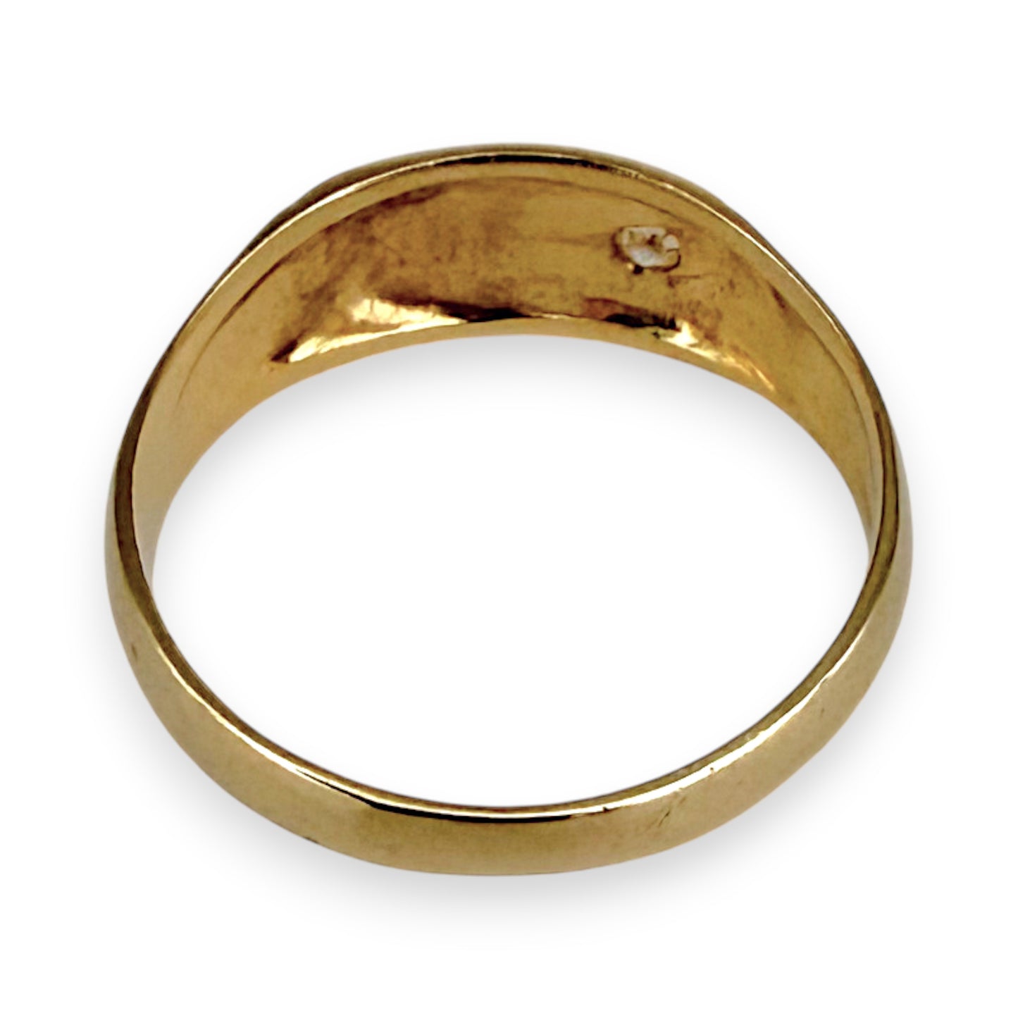 NZGD | 14ct Gold Golden Solitude CZ Band Ring Size U 1/2