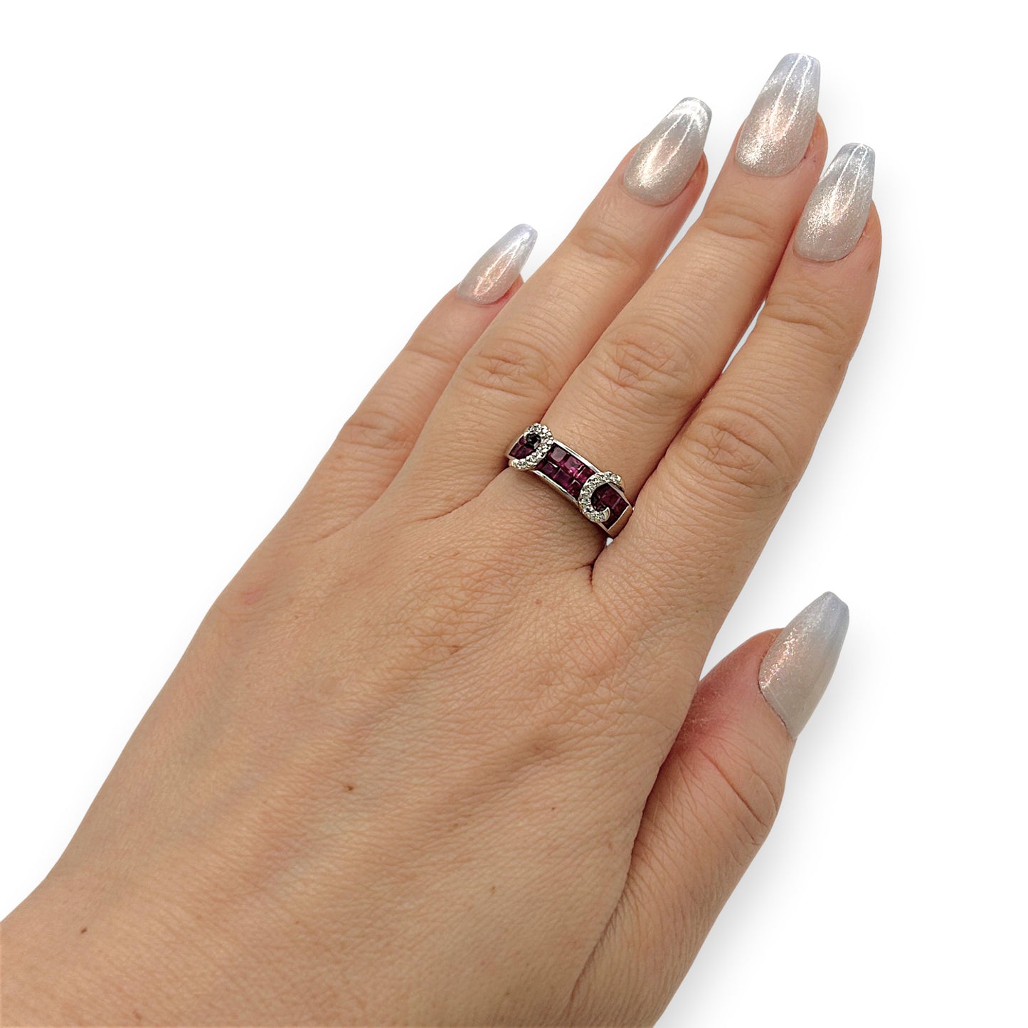 NZGD | 14ct White Gold Scarlet Monarch Ruby Ring Size M