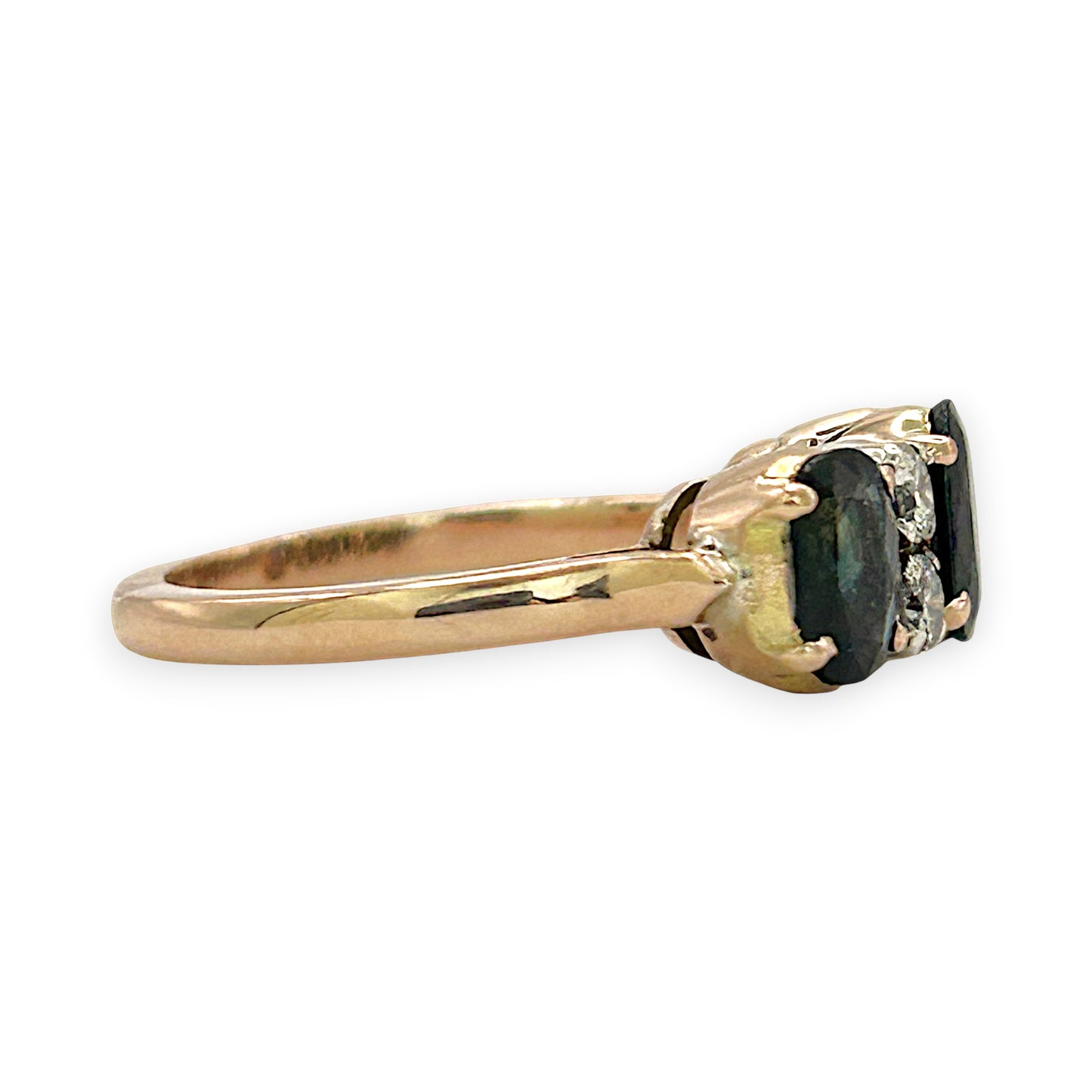 NZGD | 14ct R/W Gold Sapphire Trio Diamond Band Valuation $6,700