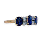 NZGD | 14ct R/W Gold Sapphire Trio Diamond Band Valuation $6,700