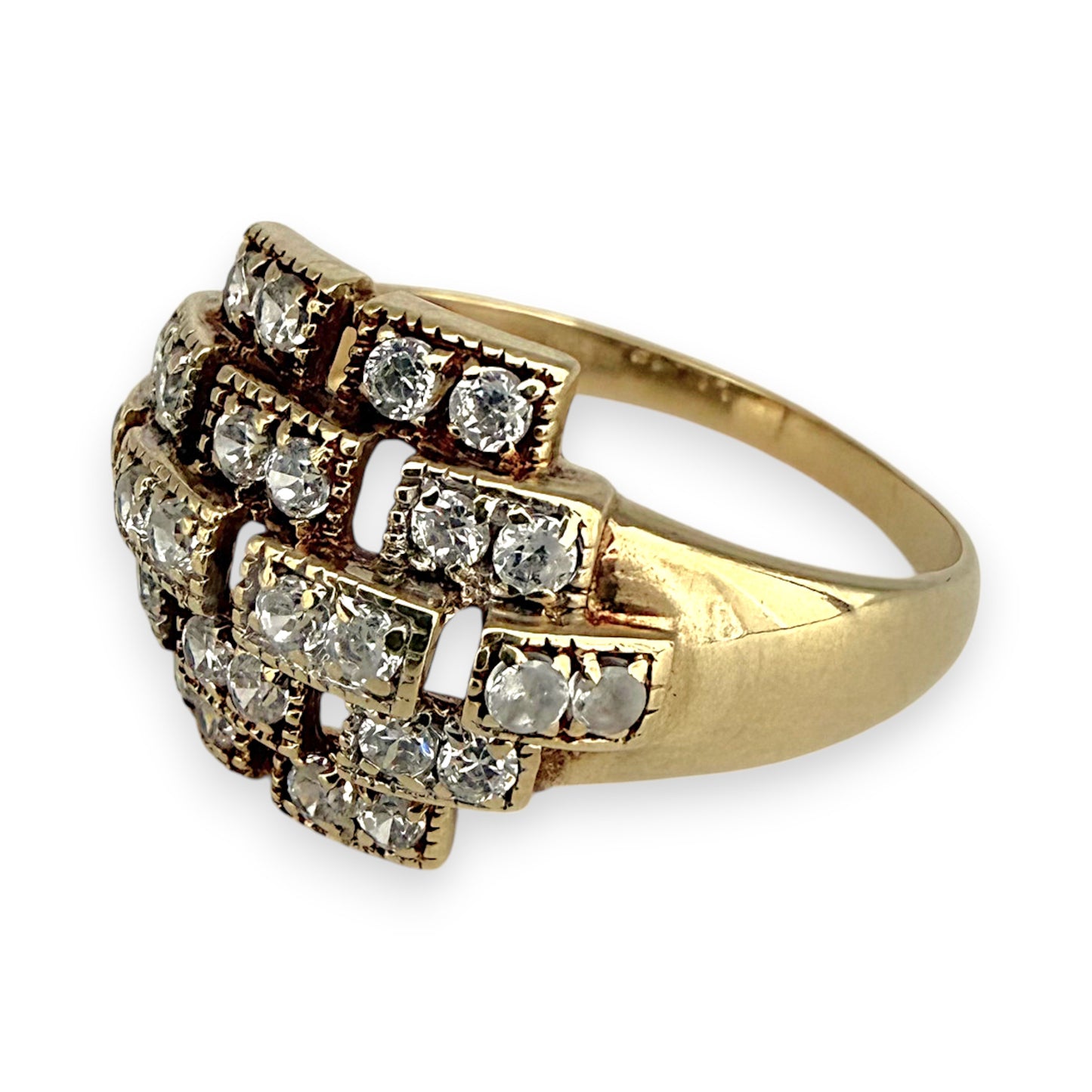 NZGD | 14ct Gold Majestic Lattice Ring Size Q