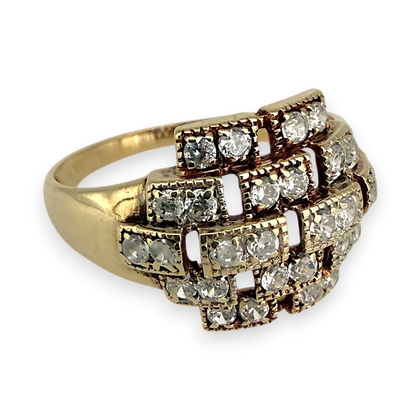 NZGD | 14ct Gold Majestic Lattice Ring Size Q