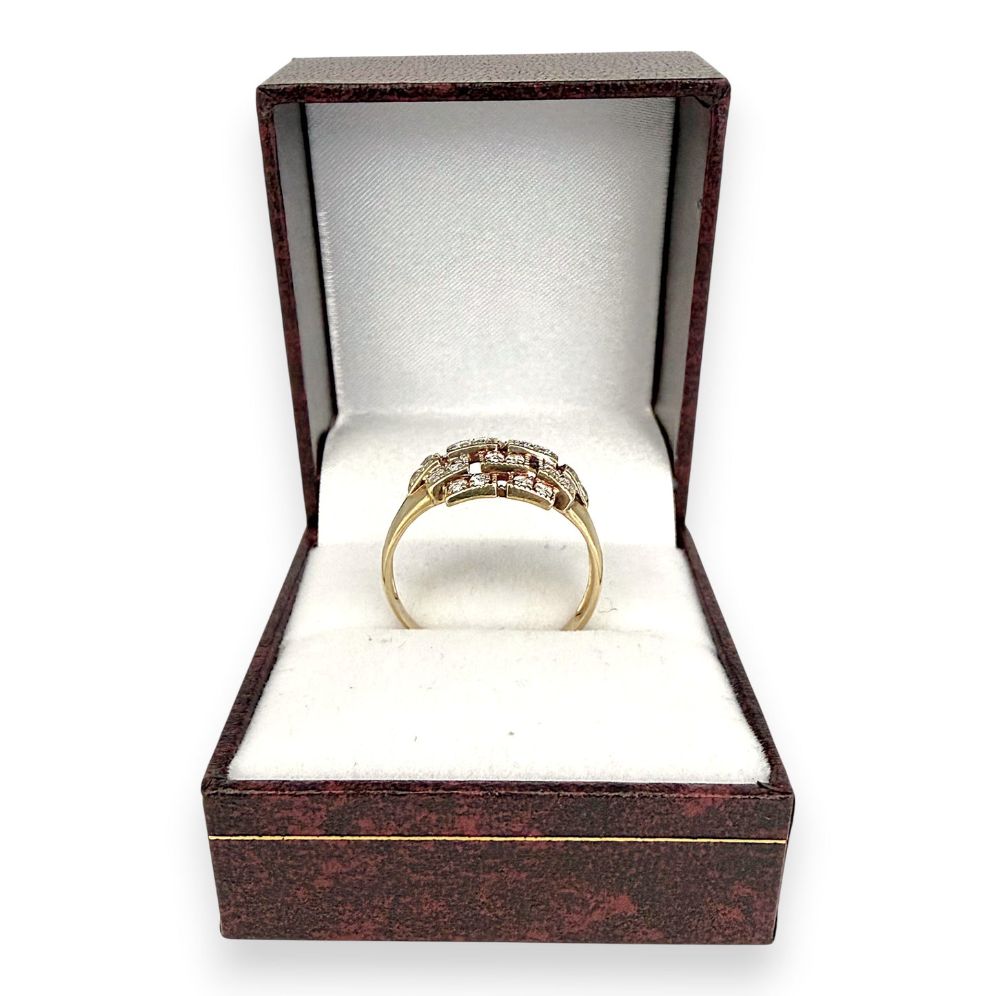 NZGD | 14ct Gold Majestic Lattice Ring Size Q