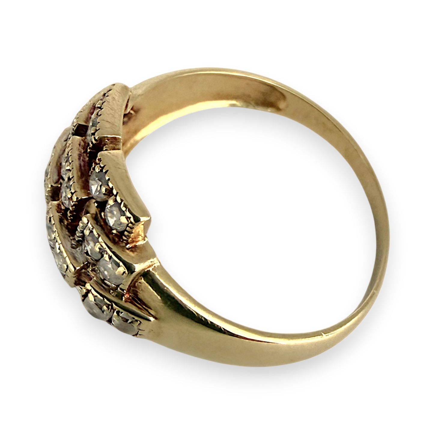 NZGD | 14ct Gold Majestic Lattice Ring Size Q