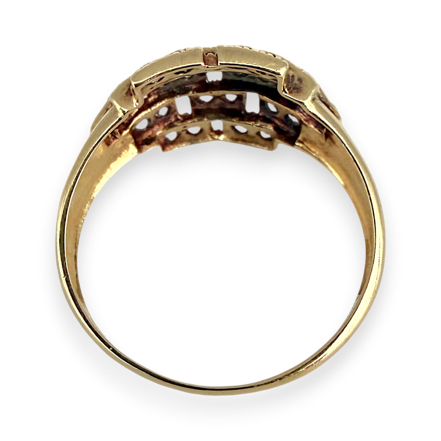 NZGD | 14ct Gold Majestic Lattice Ring Size Q