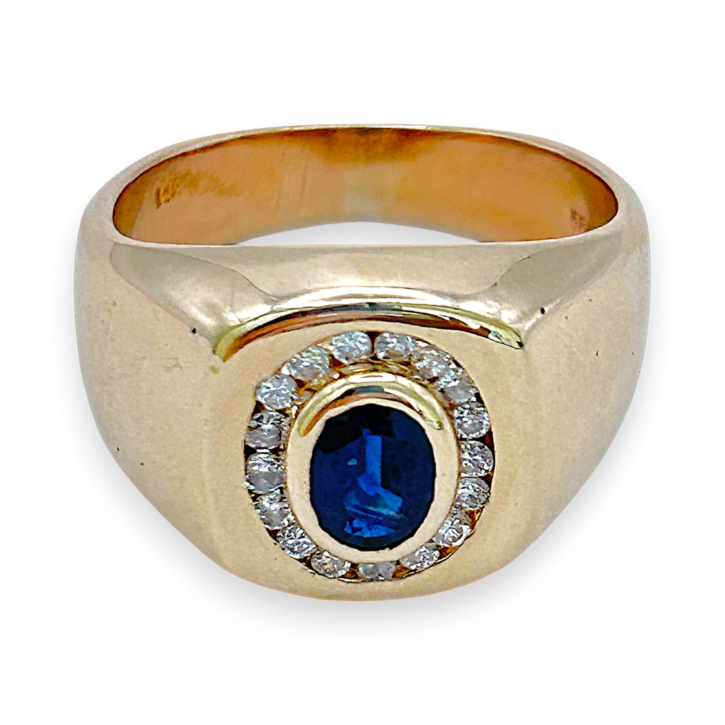 NZGD | 14ct Gold Sapphire Halo Cluster Ring Valuation $6,500