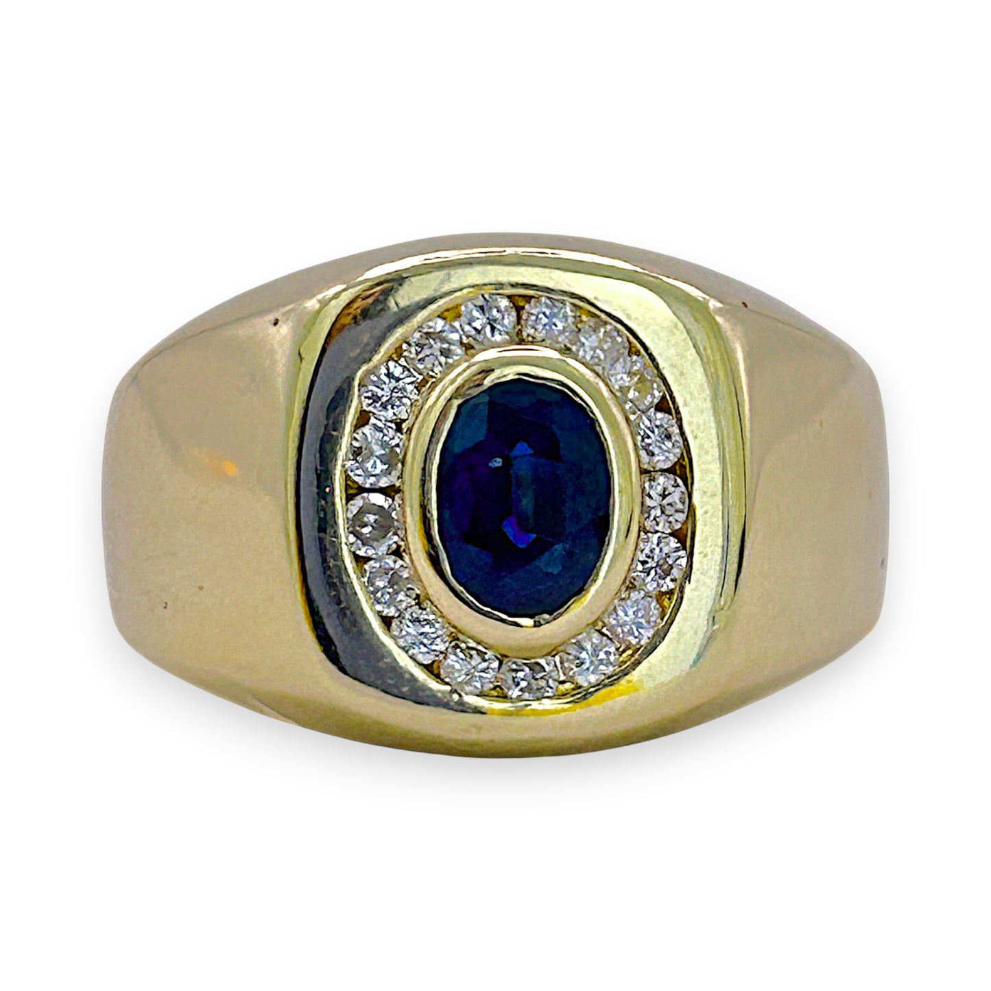 NZGD | 14ct Gold Sapphire Halo Cluster Ring Valuation $6,500