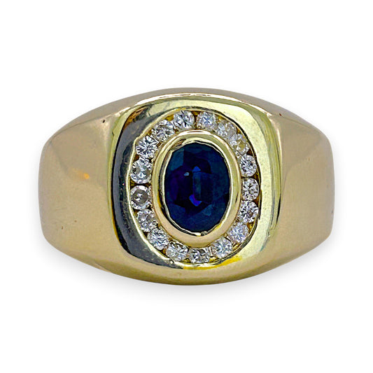 NZGD | 14ct Gold Sapphire Halo Cluster Ring Valuation $6,500