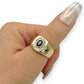 NZGD | 14ct Gold Sapphire Halo Cluster Ring Valuation $6,500
