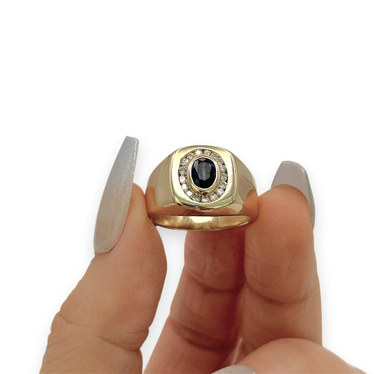 NZGD | 14ct Gold Sapphire Halo Cluster Ring Valuation $6,500