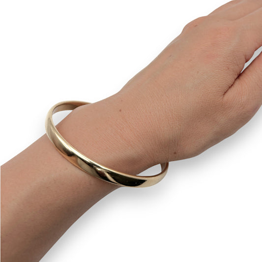 9ct Gold Solid Heavy Bangle, Inner Diameter 6.57cm, Valuation $9,350. R # 274