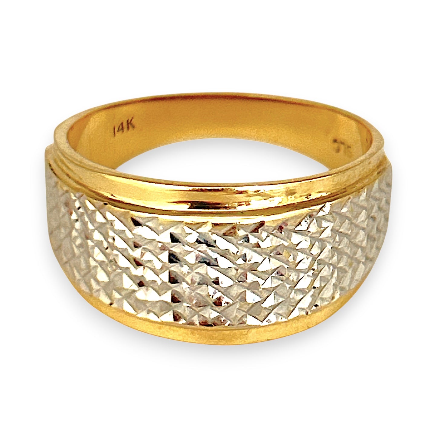 NZGD | 14ct Gold Two‑Tone Diamond‑Cut Band
