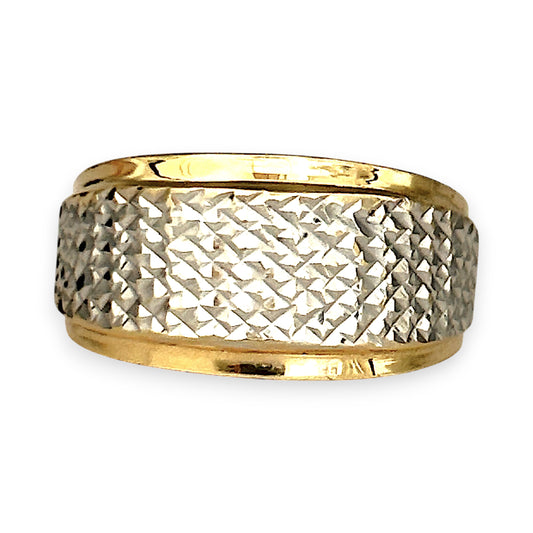 GOLD DEAL | 14kt Gold Two‑Tone Diamond‑Cut Band