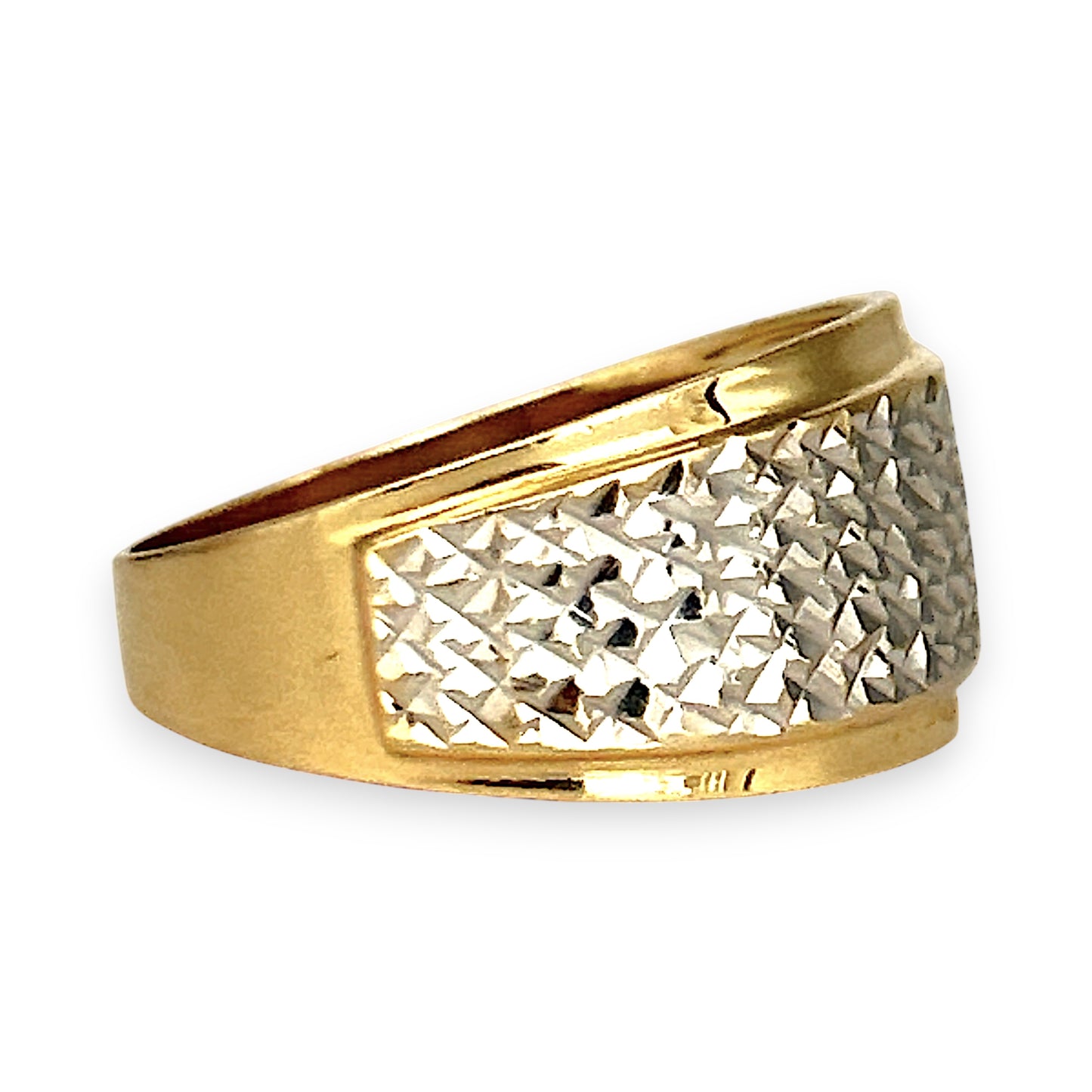 NZGD | 14ct Gold Two‑Tone Diamond‑Cut Band