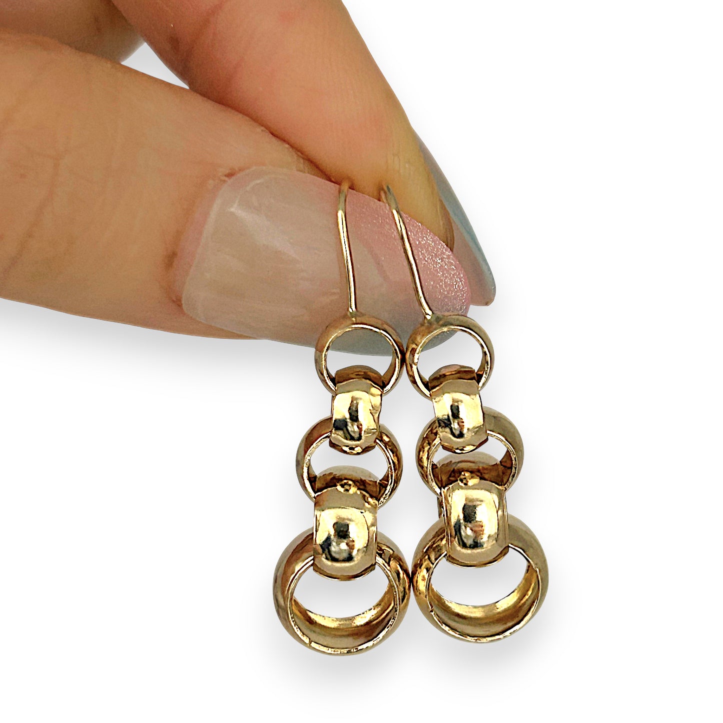 NZGD | 9ct Gold Cascade Loop Drop Earrings-Refurbished
