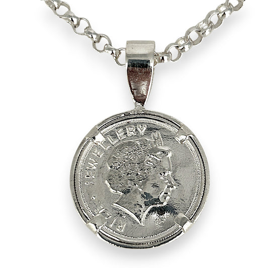 SILVER DEAL | Sterling Silver Sovereign Coin Pendant with Chain - Refurbished