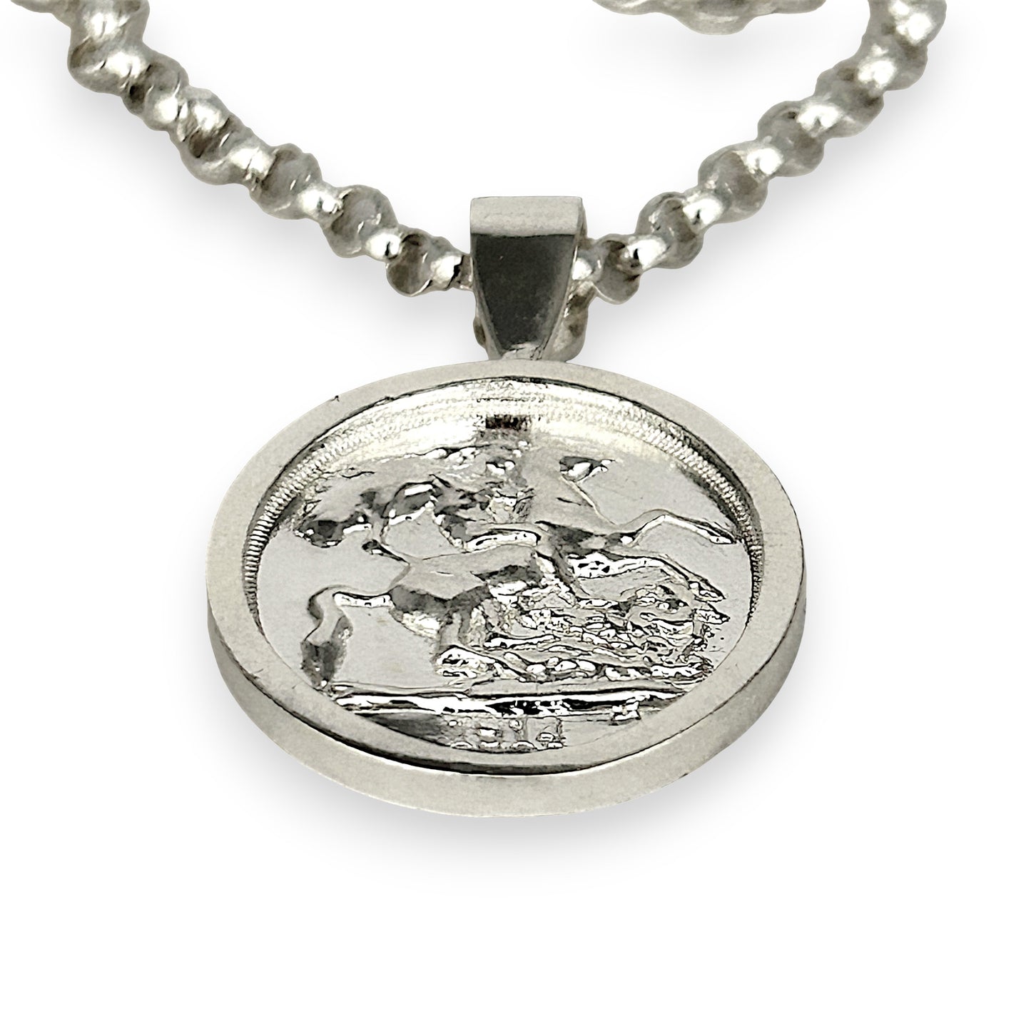SILVER DEAL | Sterling Silver Sovereign Coin Pendant with Chain - Refurbished